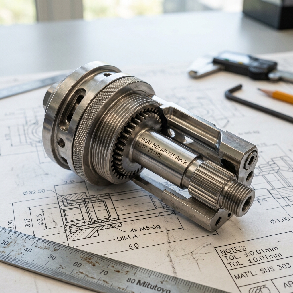 High-precision machined metal part